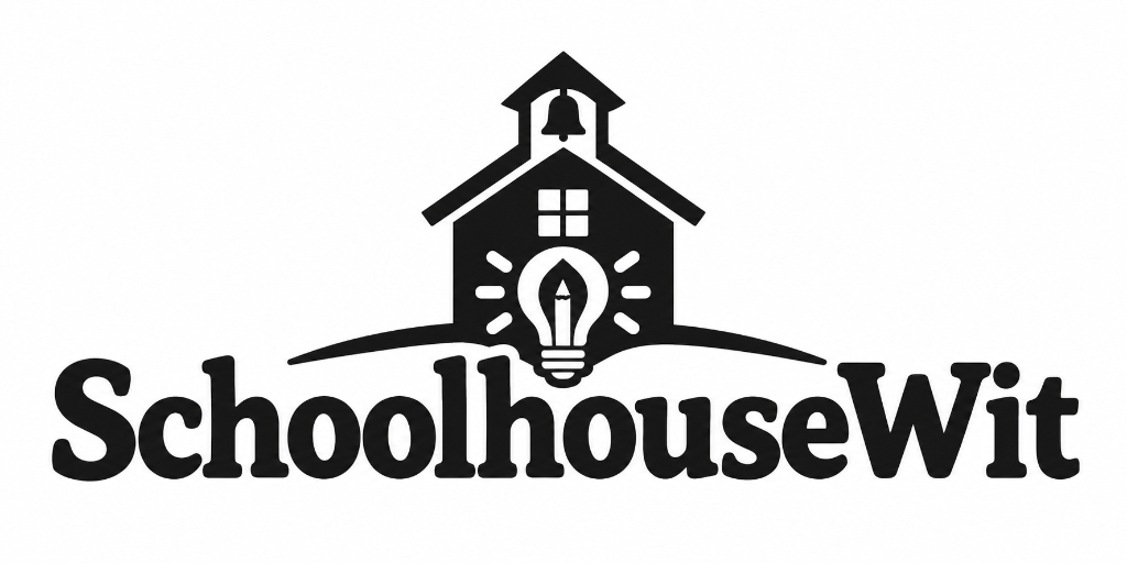 SchoolhouseWit Wordmark and Schoolhouse Bell Logo